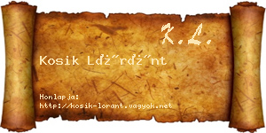 Kosik Lóránt névjegykártya