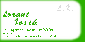 lorant kosik business card